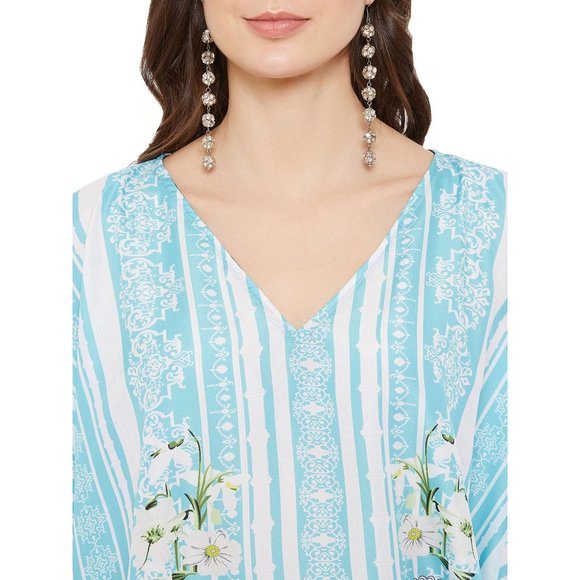 Gypsie Blu Floral Printed Mini Dress Tunic Cover Ups for Ladies and Girls - Picture 8 of 9